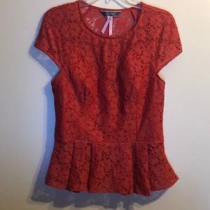 Lipsy Hot Pink Lace Floral Top